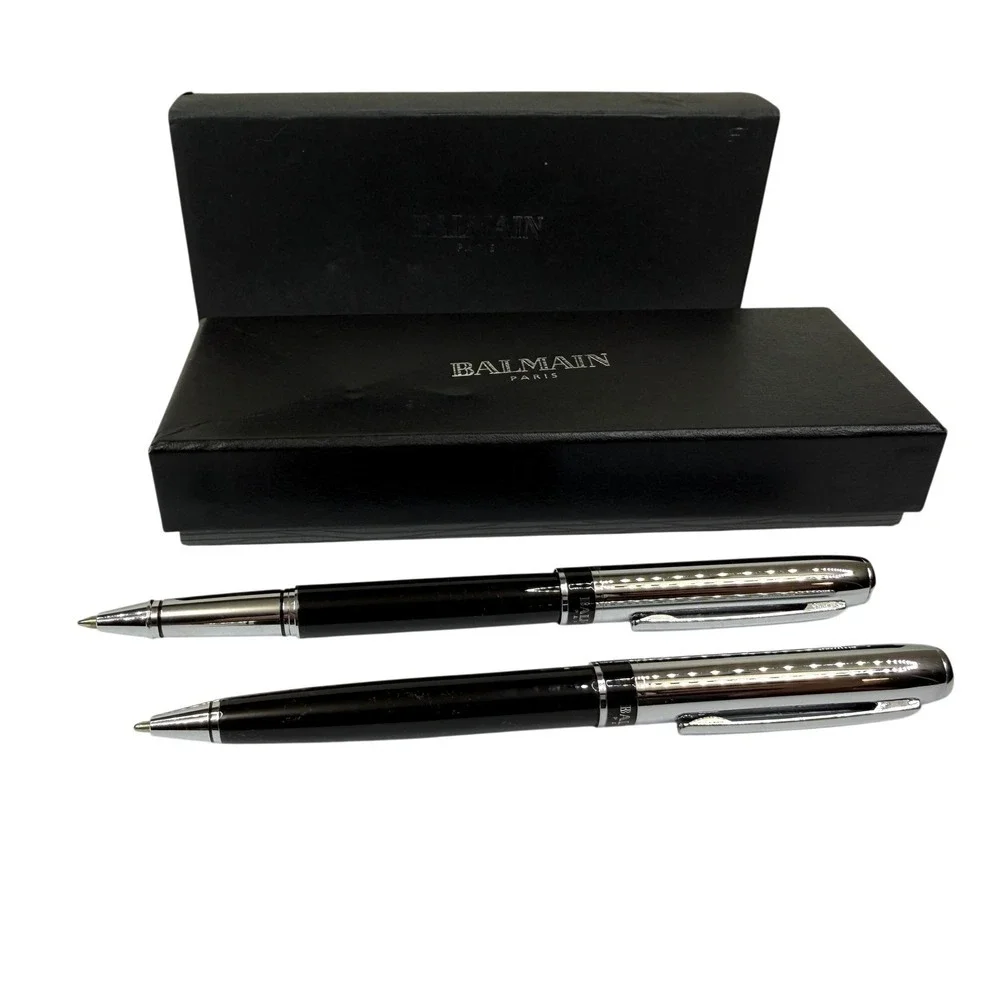 BALMAIN PARIS Executive Pen Set - Rollerball & Ballpoint Pens w/ Kaplan Logo